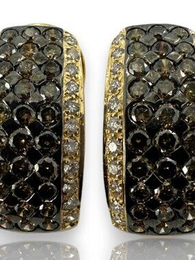 LeVian 14k Yellow Gold Cognac Diamonds White Diamonds Earrings